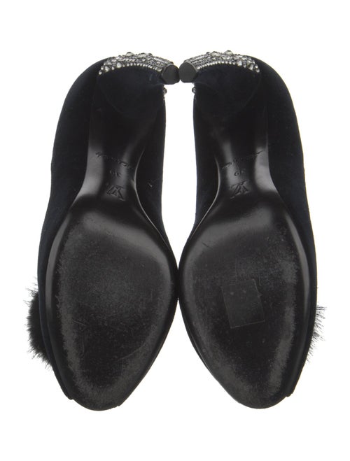 Louis Vuitton Velvet Fur Trim Pumps