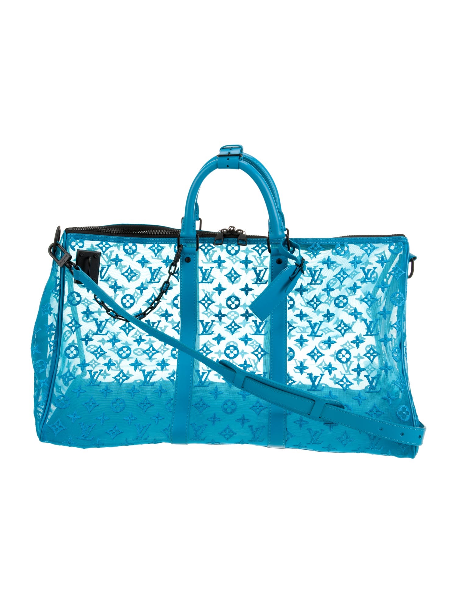 Louis Vuitton Monogram Mesh Keepall Triangle Bandoulière 50 w/ Strap