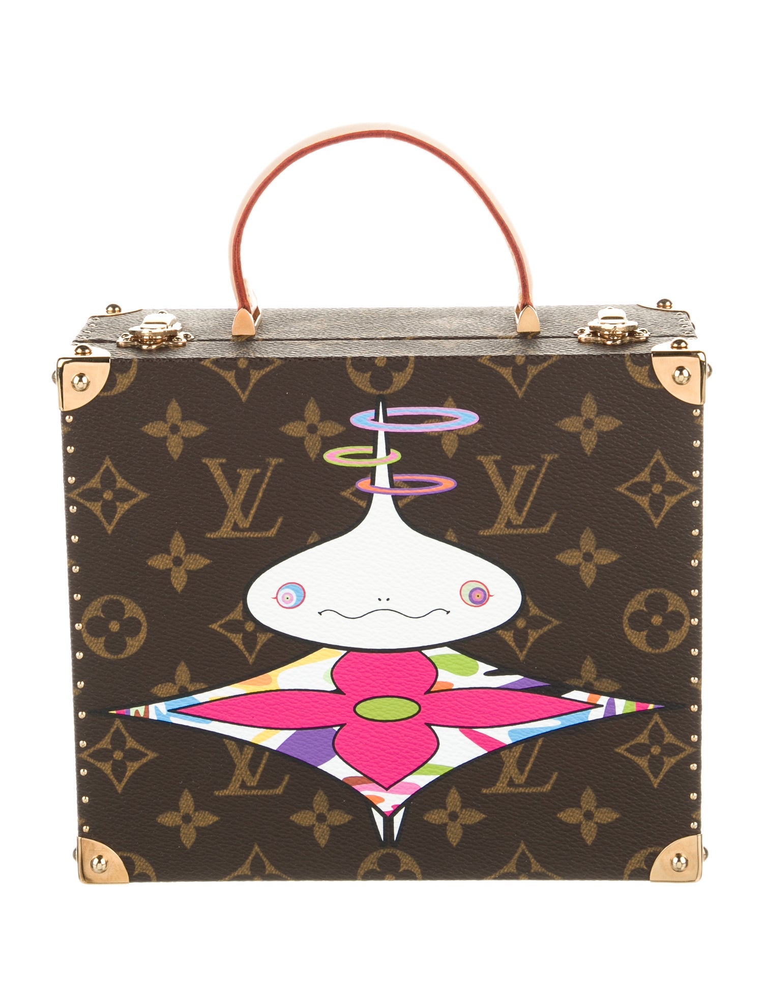 Louis Vuitton Vintage Limited Edition Takashi Murakami Onion Head Monogram Super Flat Vanity Case