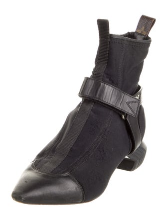 Louis Vuitton Neoprene Leather Trim Embellishment Boots