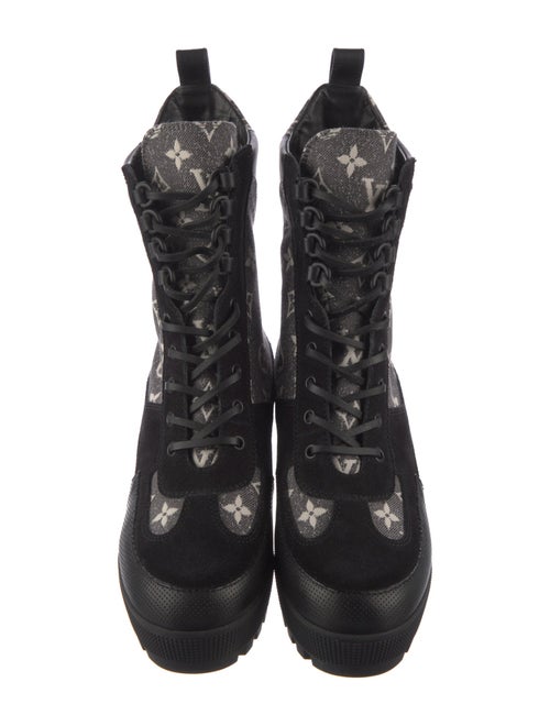 Louis Vuitton LV Monogram Denim Combat Boots