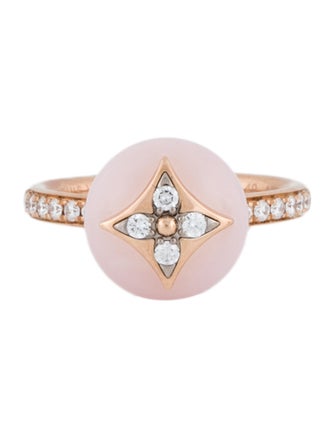 Louis Vuitton 18K Opal & Diamond Color B Blossom Ring
