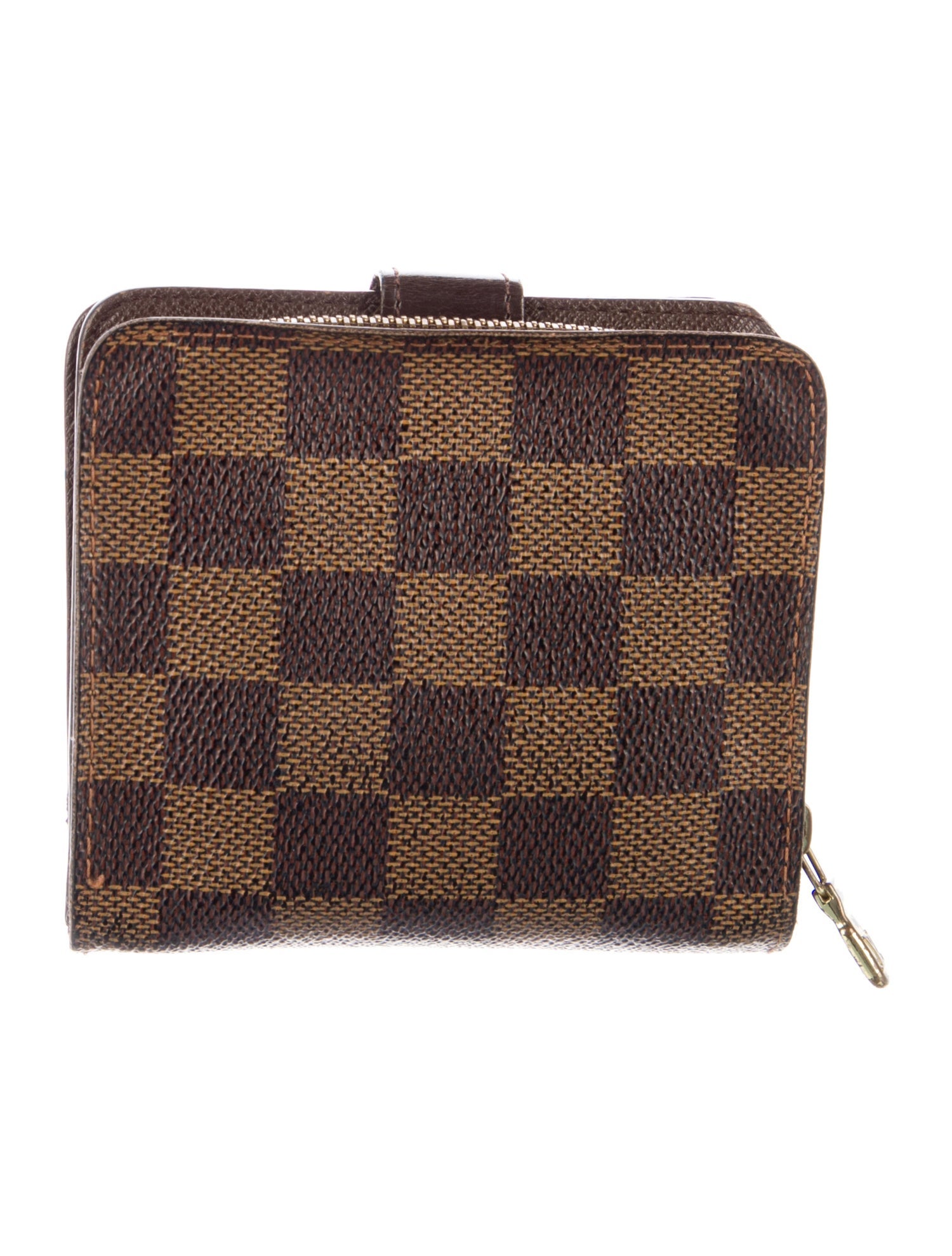 Louis Vuitton Damier Ebene Pattern Coated Canvas Compact Zippé Wallet
