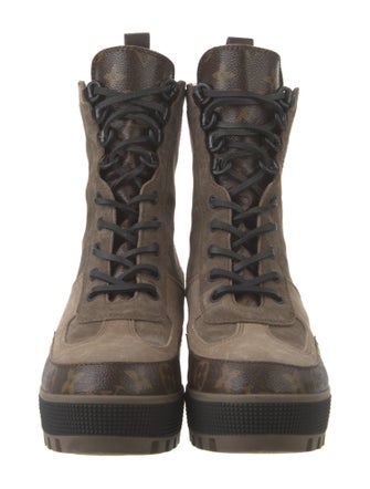 Louis Vuitton LV Monogram Suede Combat Boots