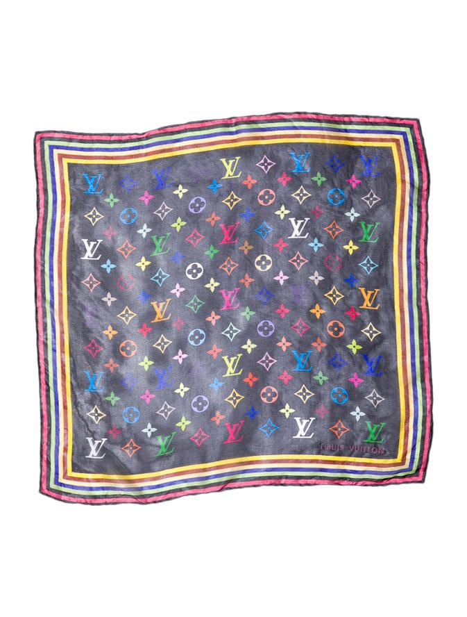 Louis Vuitton Multicolore Silk Chiffon Scarf