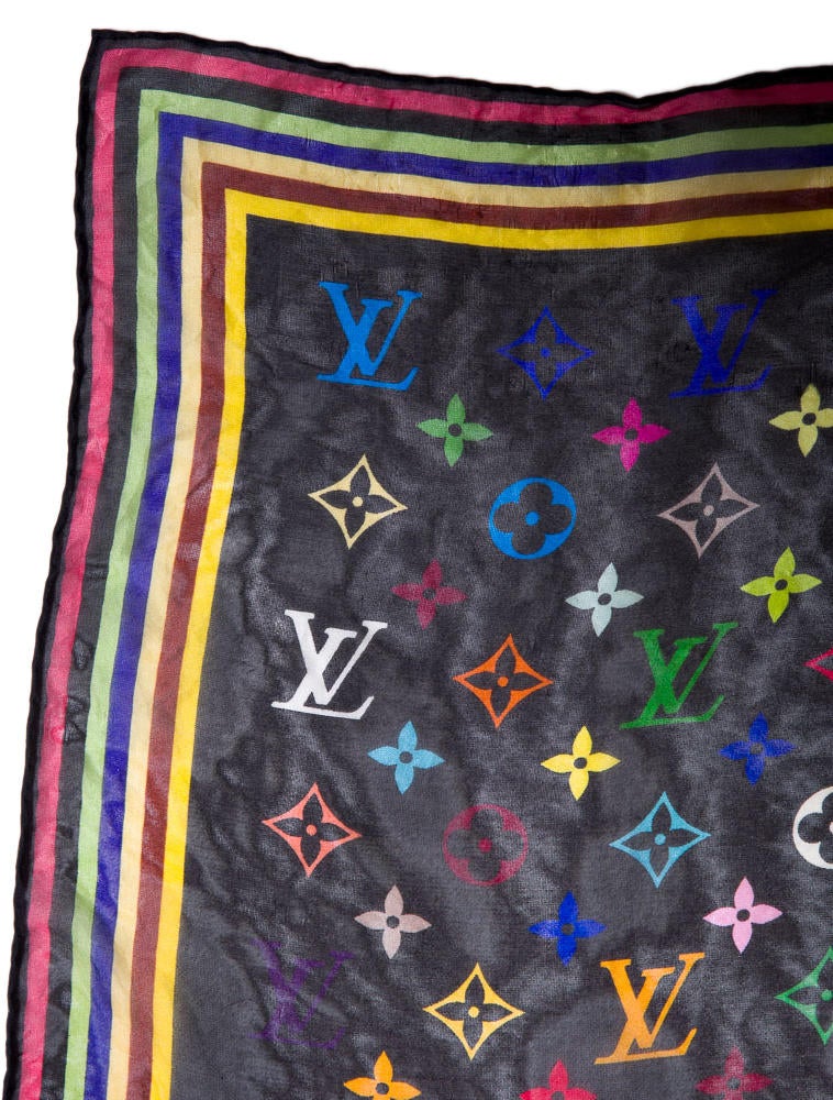 Louis Vuitton Multicolore Silk Chiffon Scarf