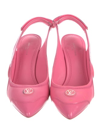 Louis Vuitton Leather Mesh Accents Slingback Pumps