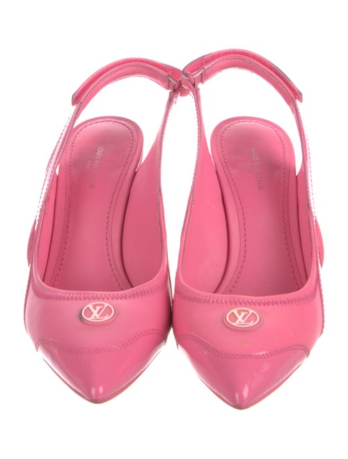 Louis Vuitton Leather Mesh Accents Slingback Pumps