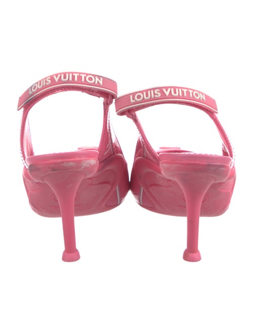 Louis Vuitton Leather Mesh Accents Slingback Pumps