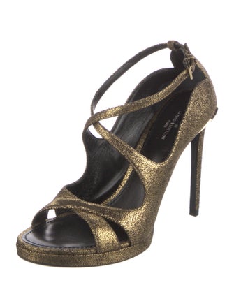 Louis Vuitton Suede T-Strap Sandals