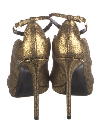 Louis Vuitton Suede T-Strap Sandals