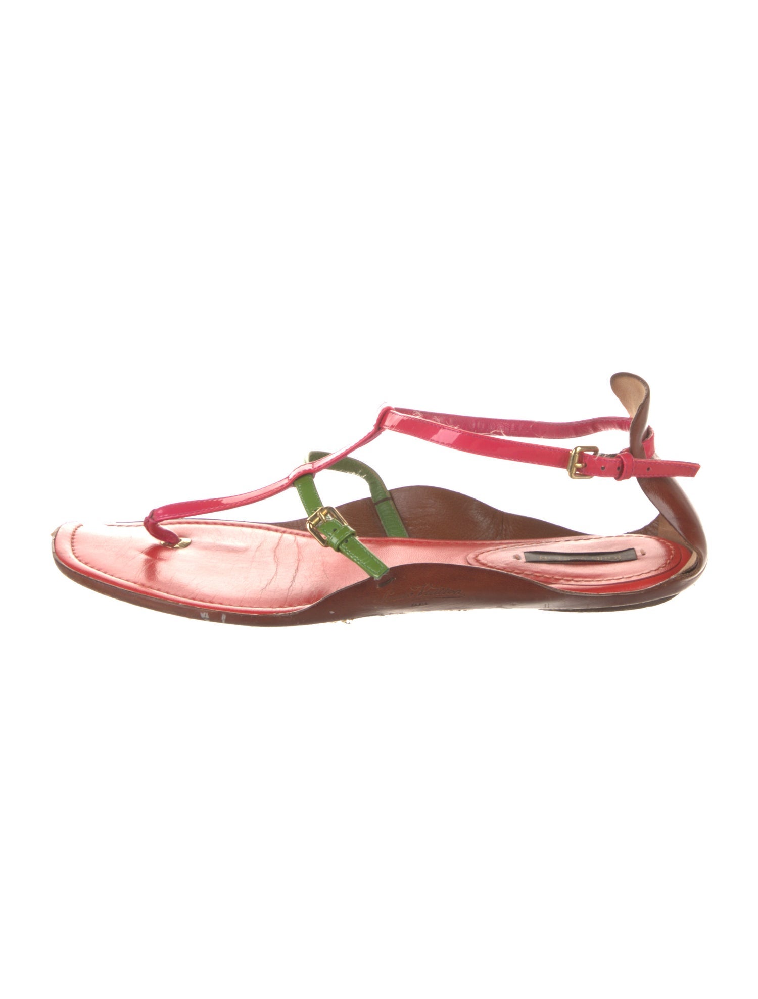 Louis Vuitton Leather T-Strap Sandals