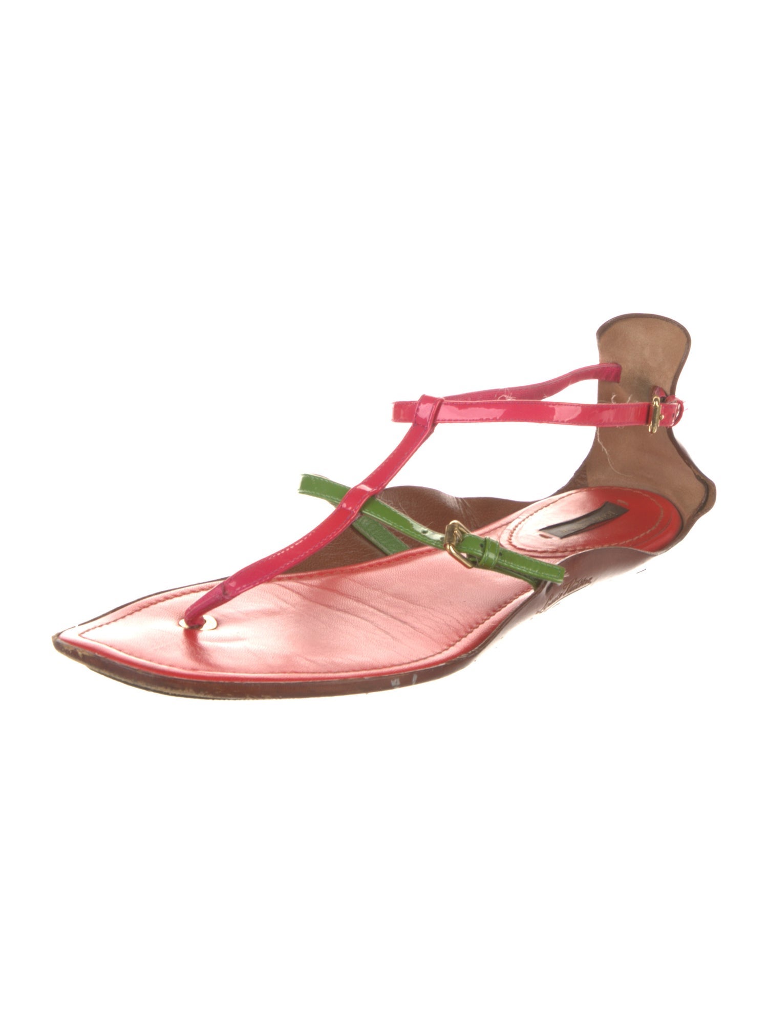 Louis Vuitton Leather T-Strap Sandals
