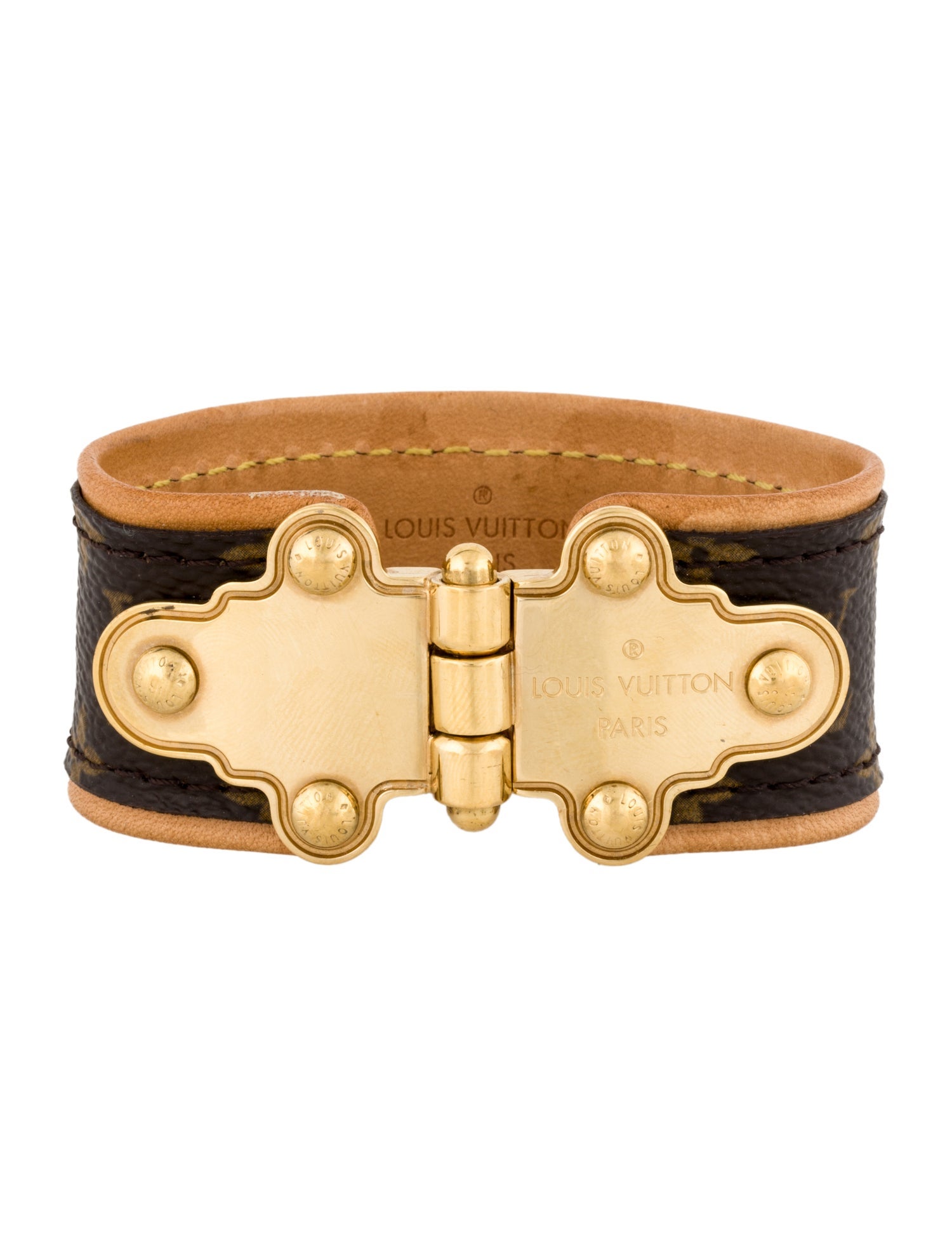 Louis Vuitton Leather Monogram Save It Wrap Bracelet