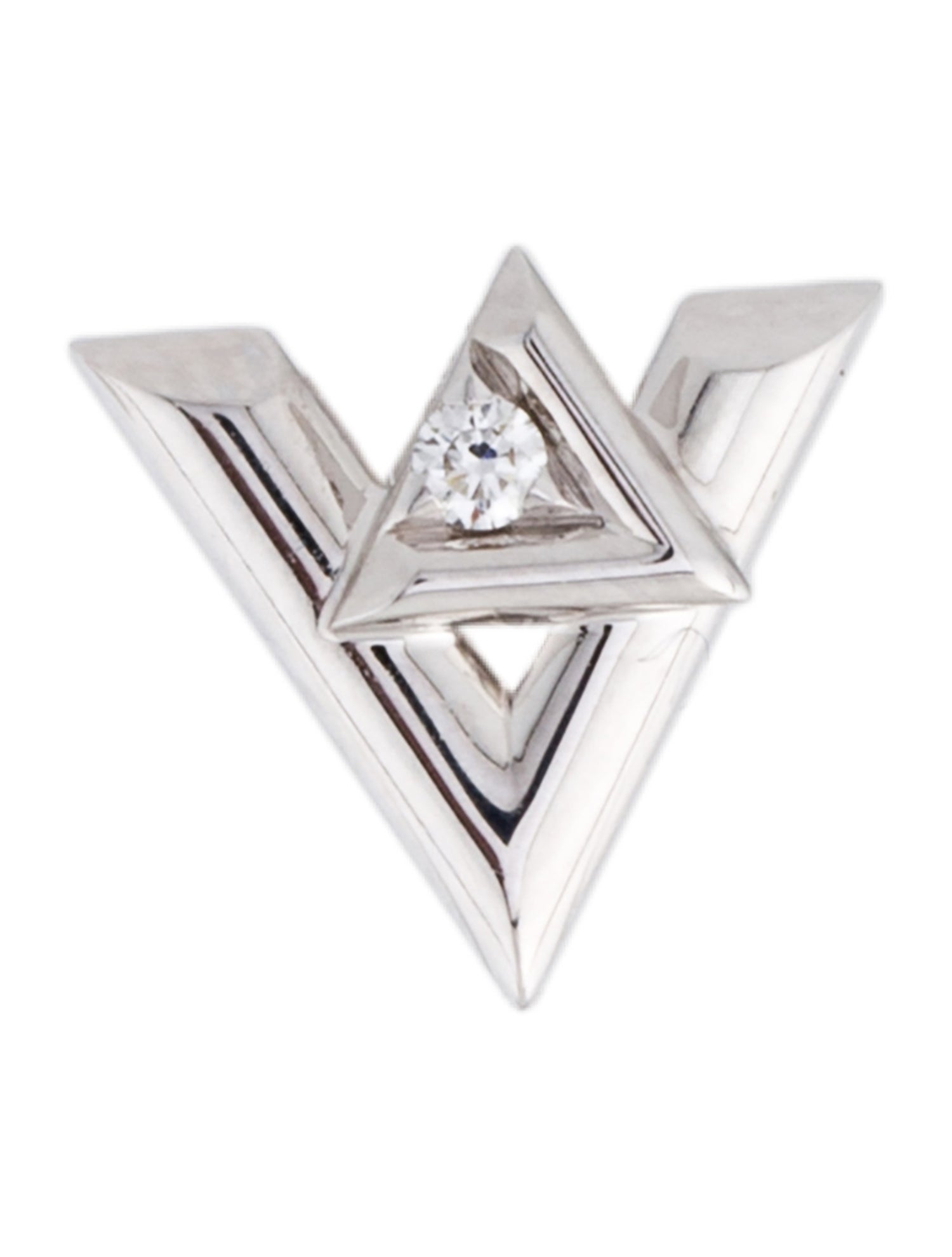 Louis Vuitton 18K Diamond LV Volt Single Stud Earring