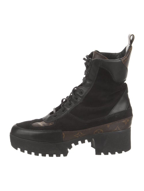 Louis Vuitton LV Monogram Suede Combat Boots