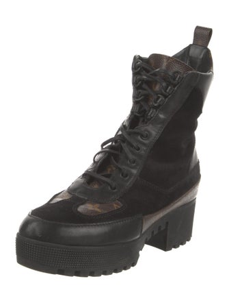 Louis Vuitton LV Monogram Suede Combat Boots