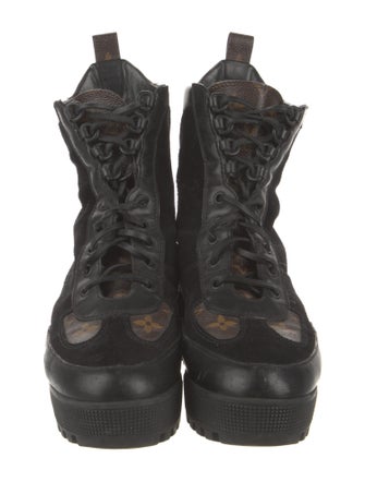 Louis Vuitton LV Monogram Suede Combat Boots