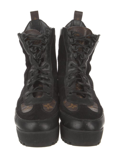 Louis Vuitton LV Monogram Suede Combat Boots