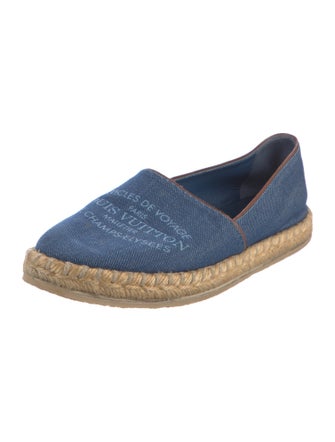 Louis Vuitton Denim Leather Trim Embellishment Espadrilles