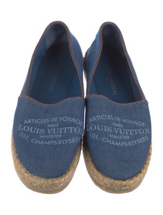 Louis Vuitton Denim Leather Trim Embellishment Espadrilles