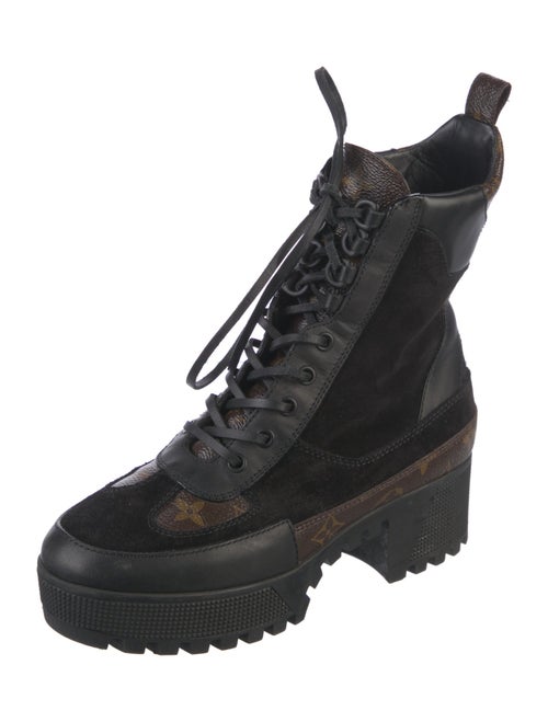 Louis Vuitton LV Monogram Suede Combat Boots