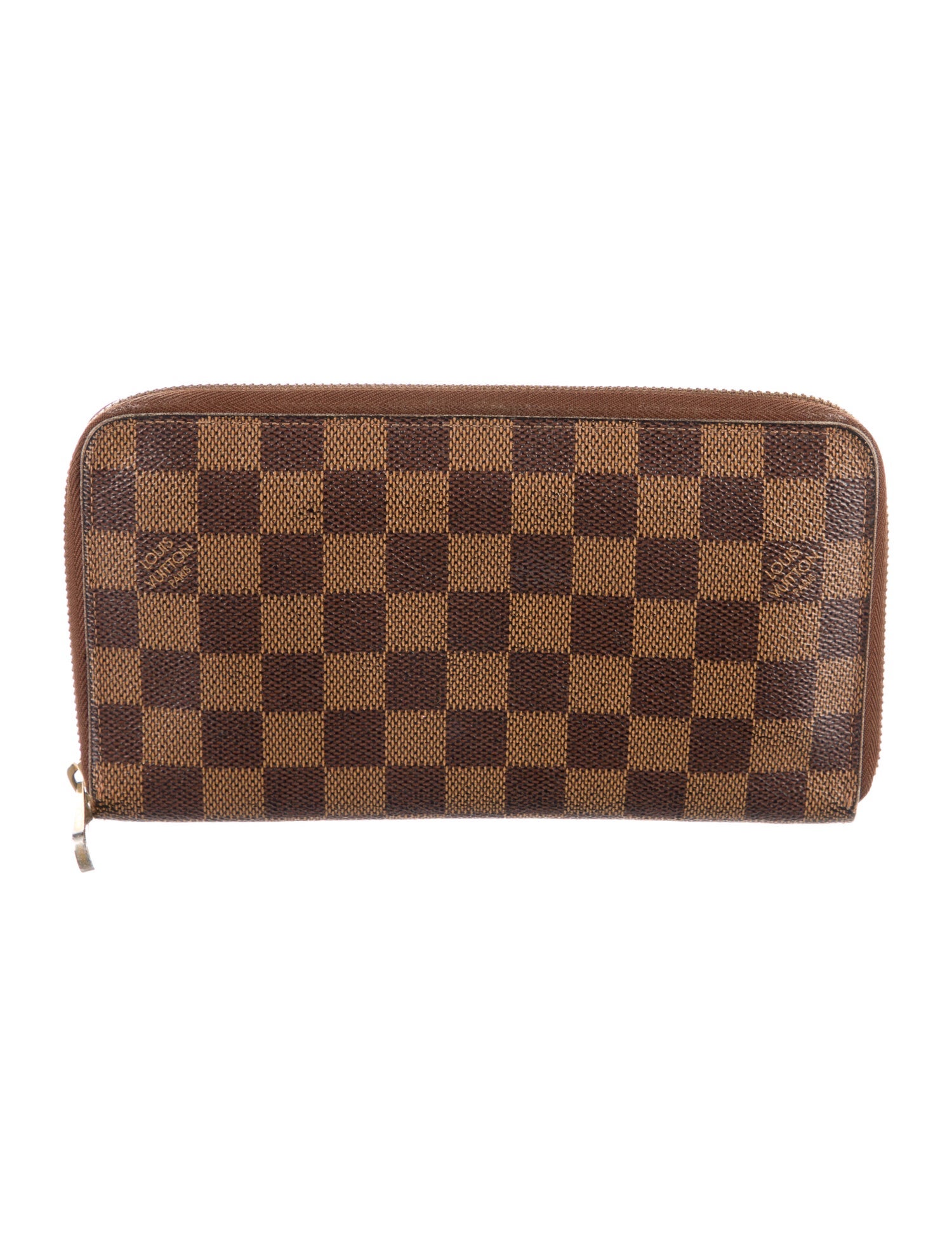Louis Vuitton Damier Ebene Pattern Coated Canvas Zippy Wallet
