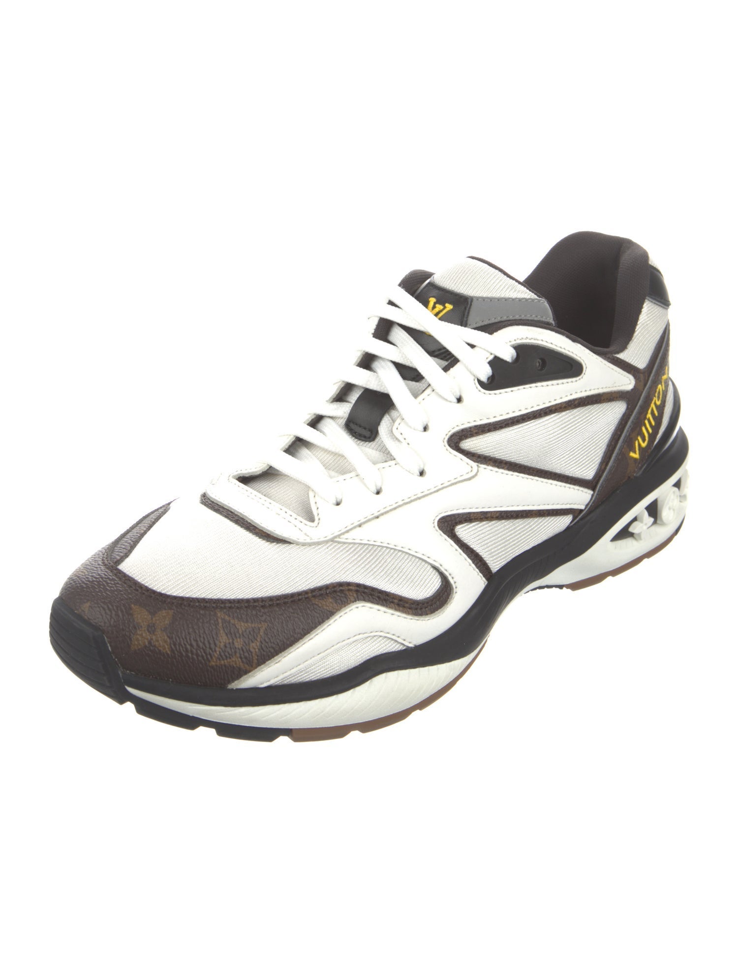 Louis Vuitton LV Monogram Leather Trim Embellishment Chunky Sneakers