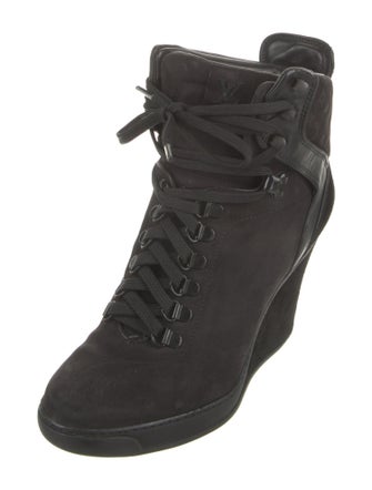 Louis Vuitton LV Monogram Nubuck Lace-Up Boots