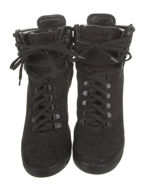 Louis Vuitton LV Monogram Nubuck Lace-Up Boots