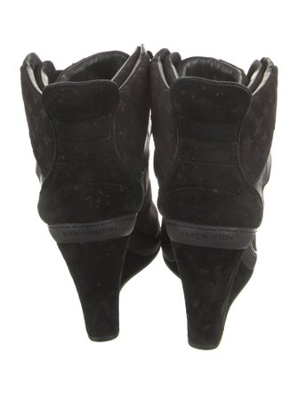 Louis Vuitton LV Monogram Nubuck Lace-Up Boots