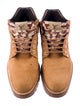 Louis Vuitton Nubuck Printed Lace-Up Boots