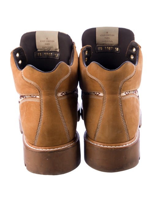 Louis Vuitton Nubuck Printed Lace-Up Boots