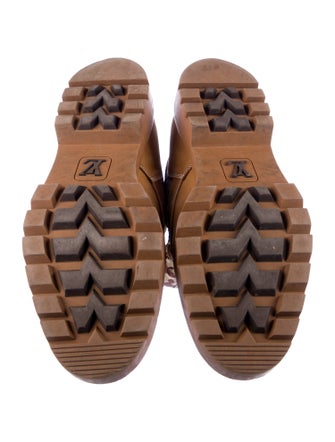 Louis Vuitton Nubuck Printed Lace-Up Boots