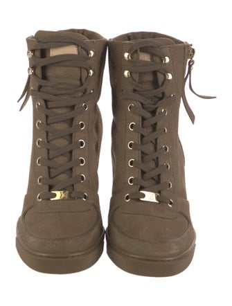 Louis Vuitton Suede Lace-Up Boots