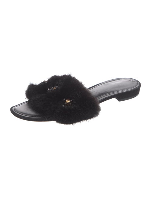 Louis Vuitton Mink Crystal Embellishments Slides