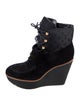 Louis Vuitton LV Monogram Suede Lace-Up Boots