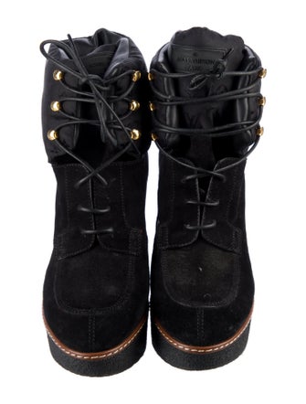 Louis Vuitton LV Monogram Suede Lace-Up Boots