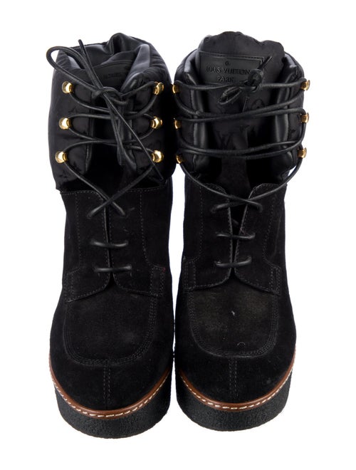 Louis Vuitton LV Monogram Suede Lace-Up Boots