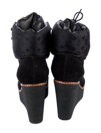 Louis Vuitton LV Monogram Suede Lace-Up Boots
