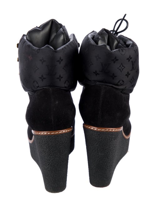 Louis Vuitton LV Monogram Suede Lace-Up Boots