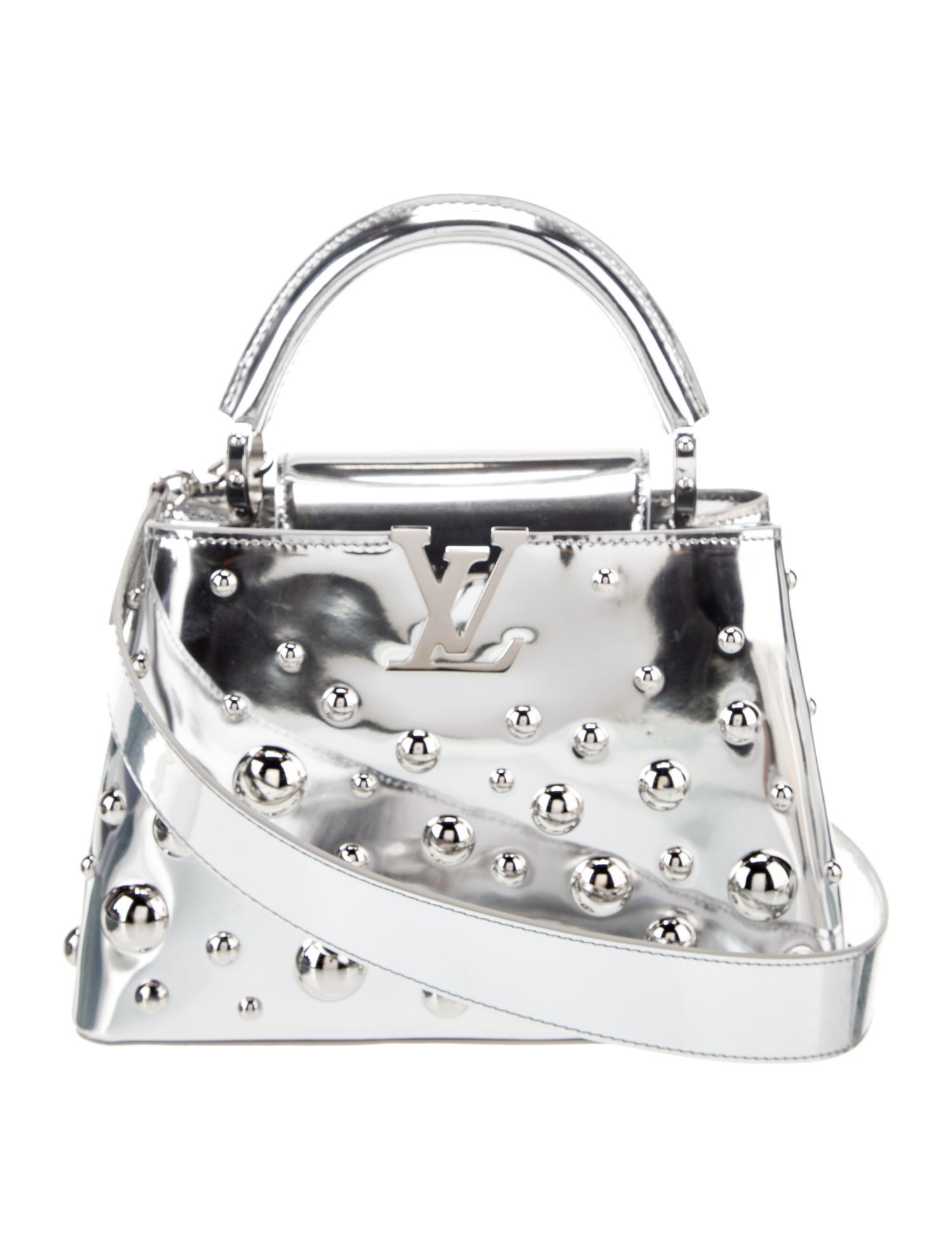 Louis Vuitton Vernis Patent Leather x Yayoi Kusama Metal Dots Capucines BB 2023