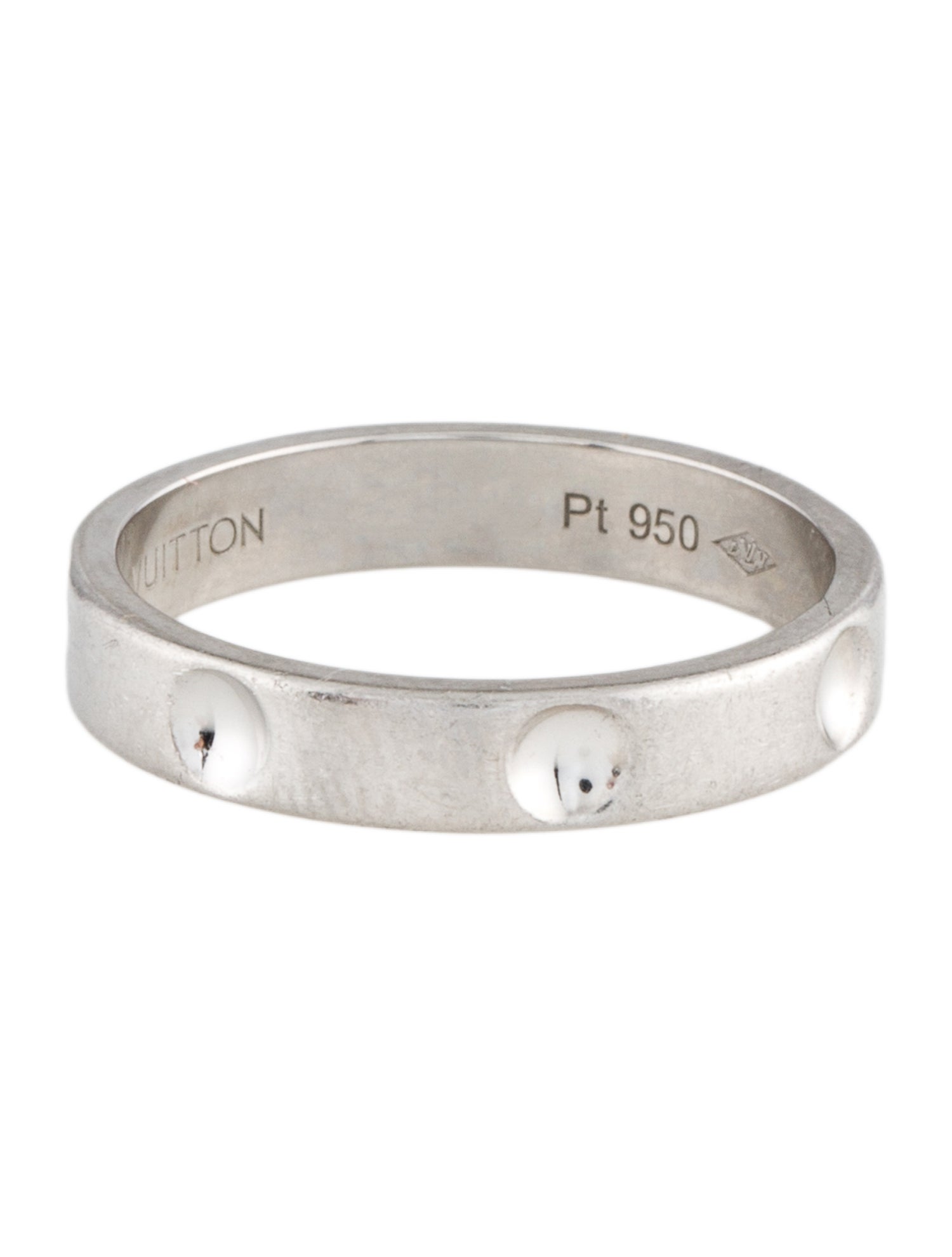 Louis Vuitton Platinum Empreinte Alliance Ring