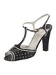 Louis Vuitton Leather Printed T-Strap Sandals