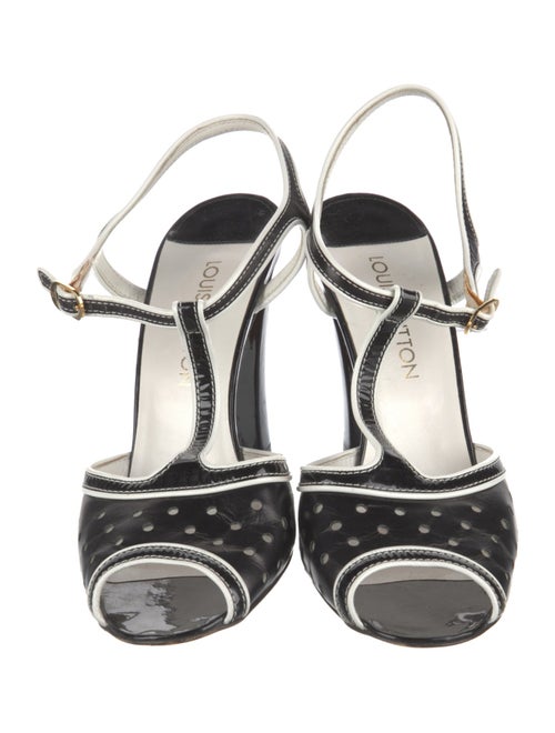 Louis Vuitton Leather Printed T-Strap Sandals