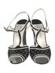 Louis Vuitton Leather Printed T-Strap Sandals
