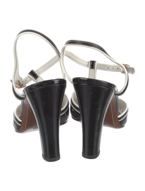 Louis Vuitton Leather Printed T-Strap Sandals