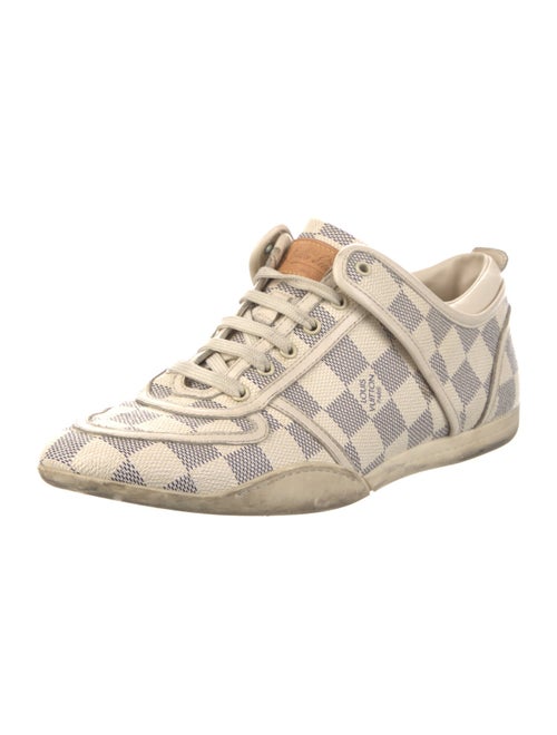 Louis Vuitton Damier Azur Pattern Leather Trim Embellishment Sneakers