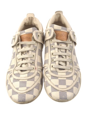 Louis Vuitton Damier Azur Pattern Leather Trim Embellishment Sneakers