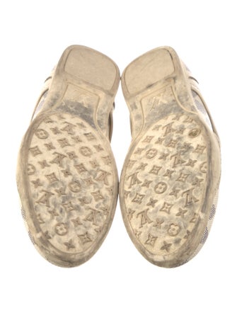 Louis Vuitton Damier Azur Pattern Leather Trim Embellishment Sneakers